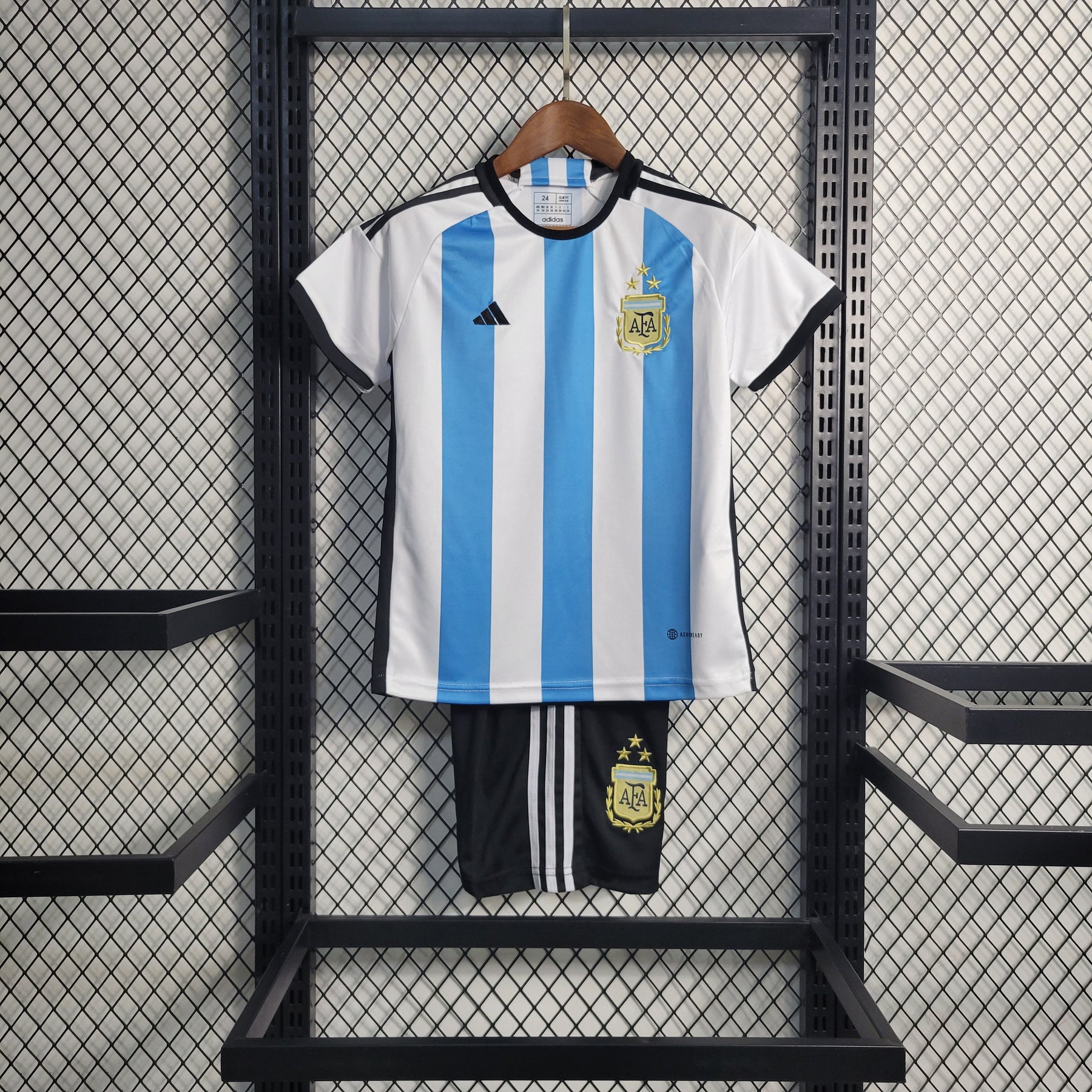 Kit Infantil Seleção Argentina Home 2022/23 - Adidas Torcedor - Azul/Branca