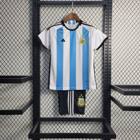 Kit Infantil Seleção Argentina Home 2022/23 - Adidas Torcedor - Azul/Branca